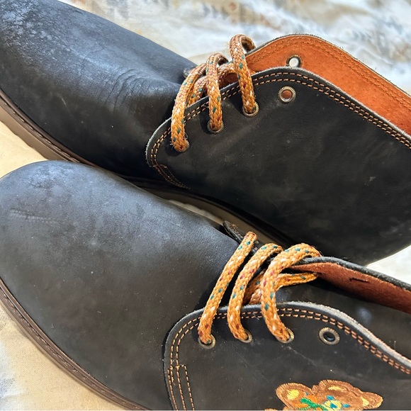 russell and bromley womens uk 5 navy blue suede ted bear embroidered ankle boots - Picture 9 of 12